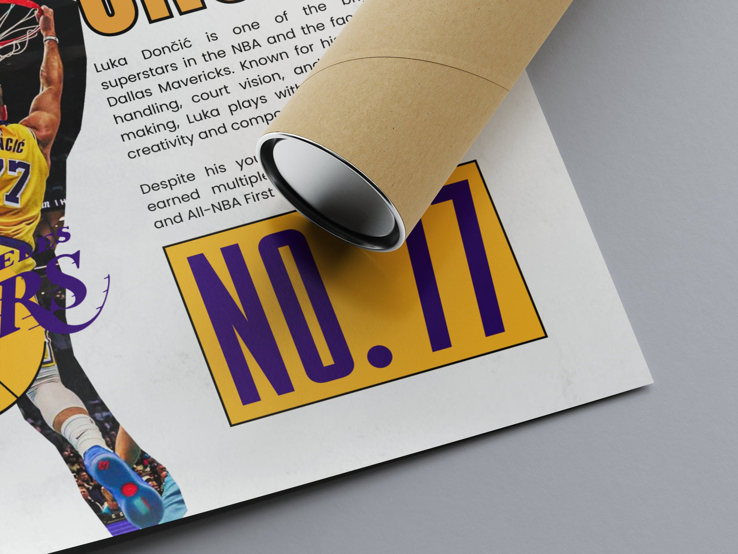 Luka Dončić No. 77 Los Angeles Lakers Poster