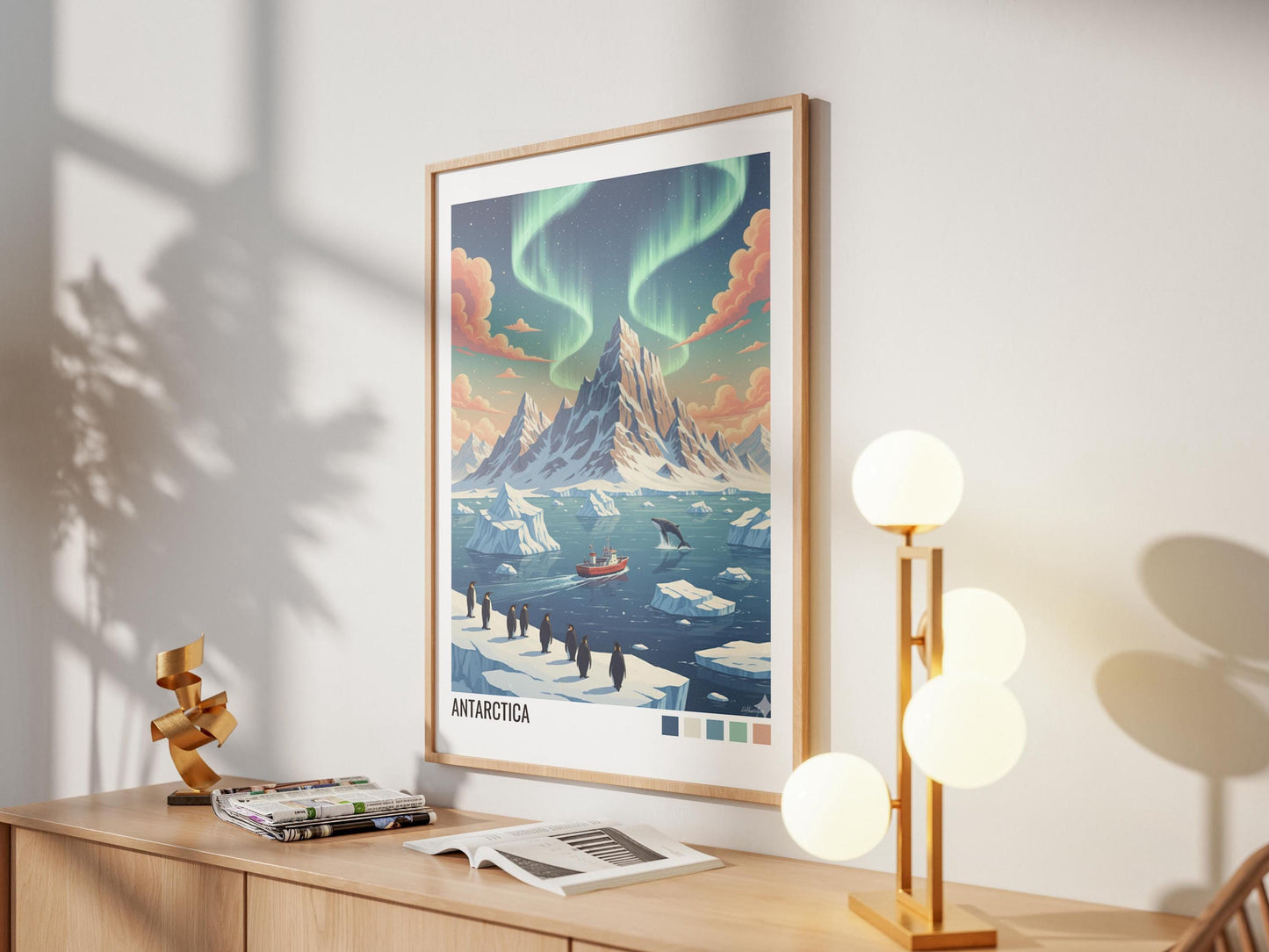 Antarctica Travel Poster | Vintage Travel Poster | Country Travel Art | World Map Poster | Adventure Wall Art | Travel Gift