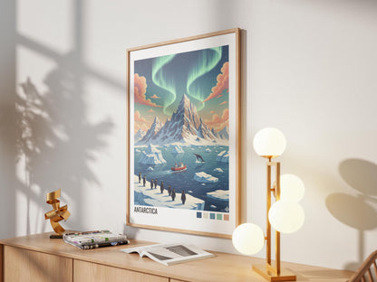 Antarctica Travel Poster | Vintage Travel Poster | Country Travel Art | World Map Poster | Adventure Wall Art | Travel Gift