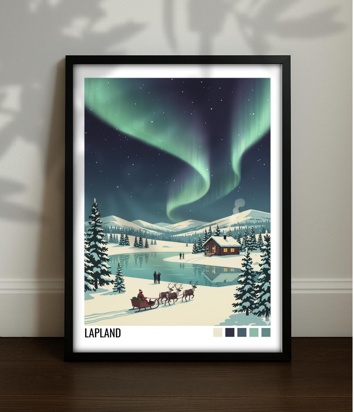 Lapland Finland Travel Poster | Vintage Travel Poster | Country Travel Art | World Map Poster | Adventure Wall Art | Travel Gift