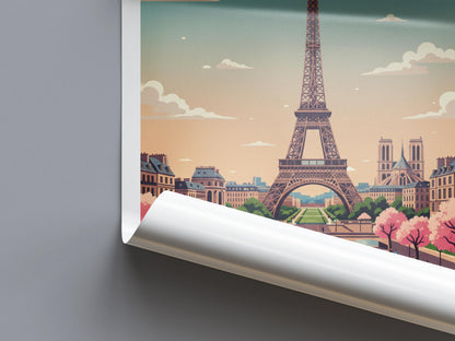 Paris Travel Poster | Vintage Travel Poster | Country Travel Art | World Map Poster | Adventure Wall Art | Travel Gift