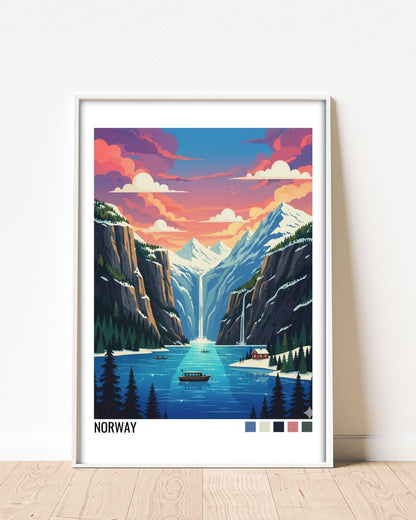 Norway Travel Poster | Vintage Travel Poster | Country Travel Art | World Map Poster | Adventure Wall Art | Travel Gift