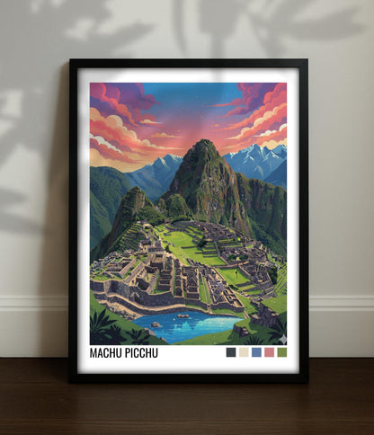 Machu Picchu Peru Travel Poster | Vintage Travel Poster | Country Travel Art | World Map Poster | Adventure Wall Art | Travel Gift