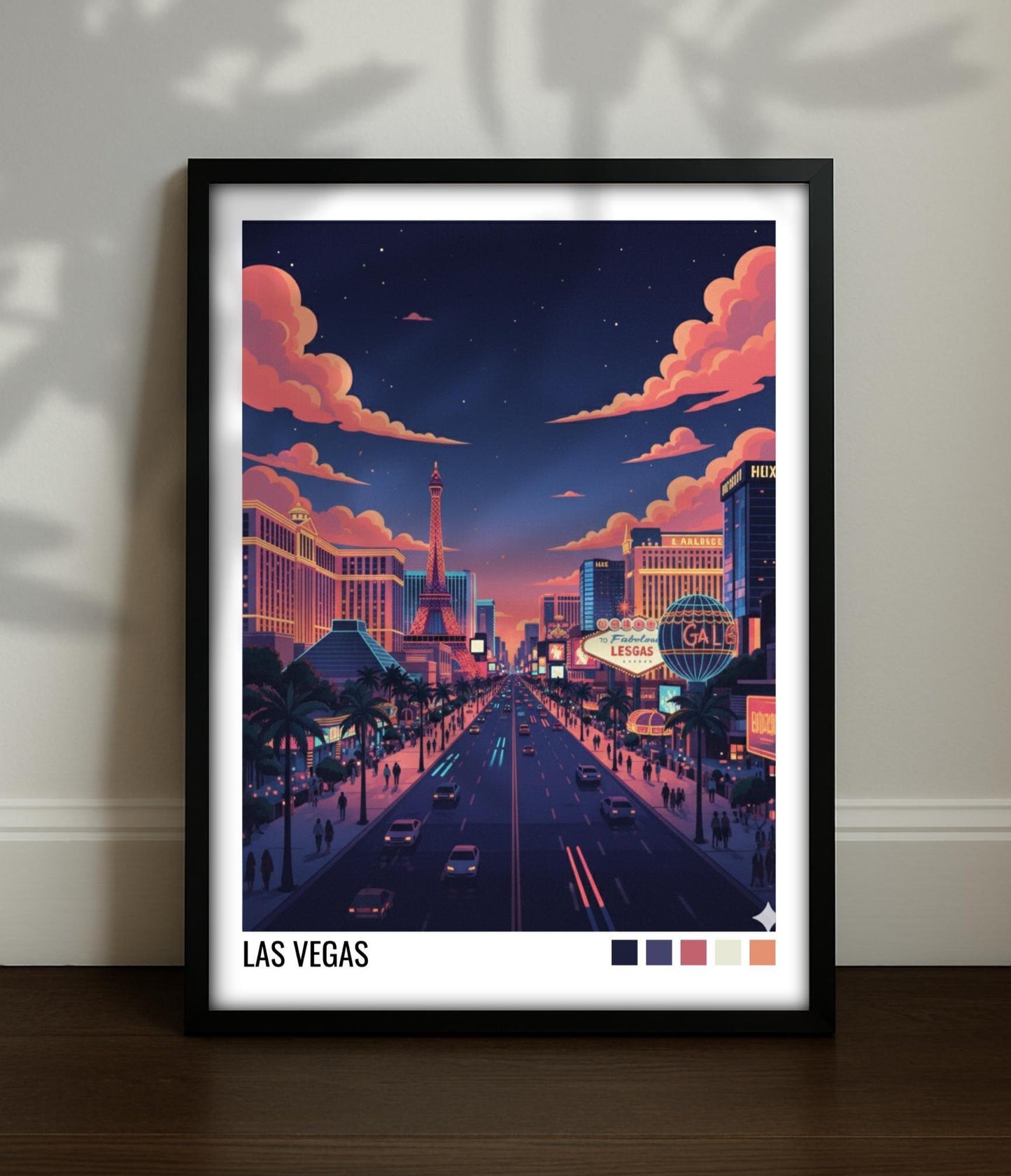 Las Vegas USA Travel Poster | Vintage Travel Poster | Country Travel Art | World Map Poster | Adventure Wall Art | Travel Gift