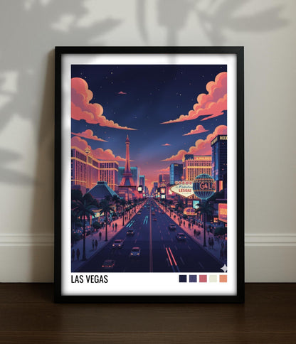Las Vegas USA Travel Poster | Vintage Travel Poster | Country Travel Art | World Map Poster | Adventure Wall Art | Travel Gift