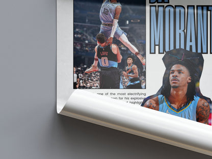Ja Morant No. 12 Memphis Grizzlies Poster