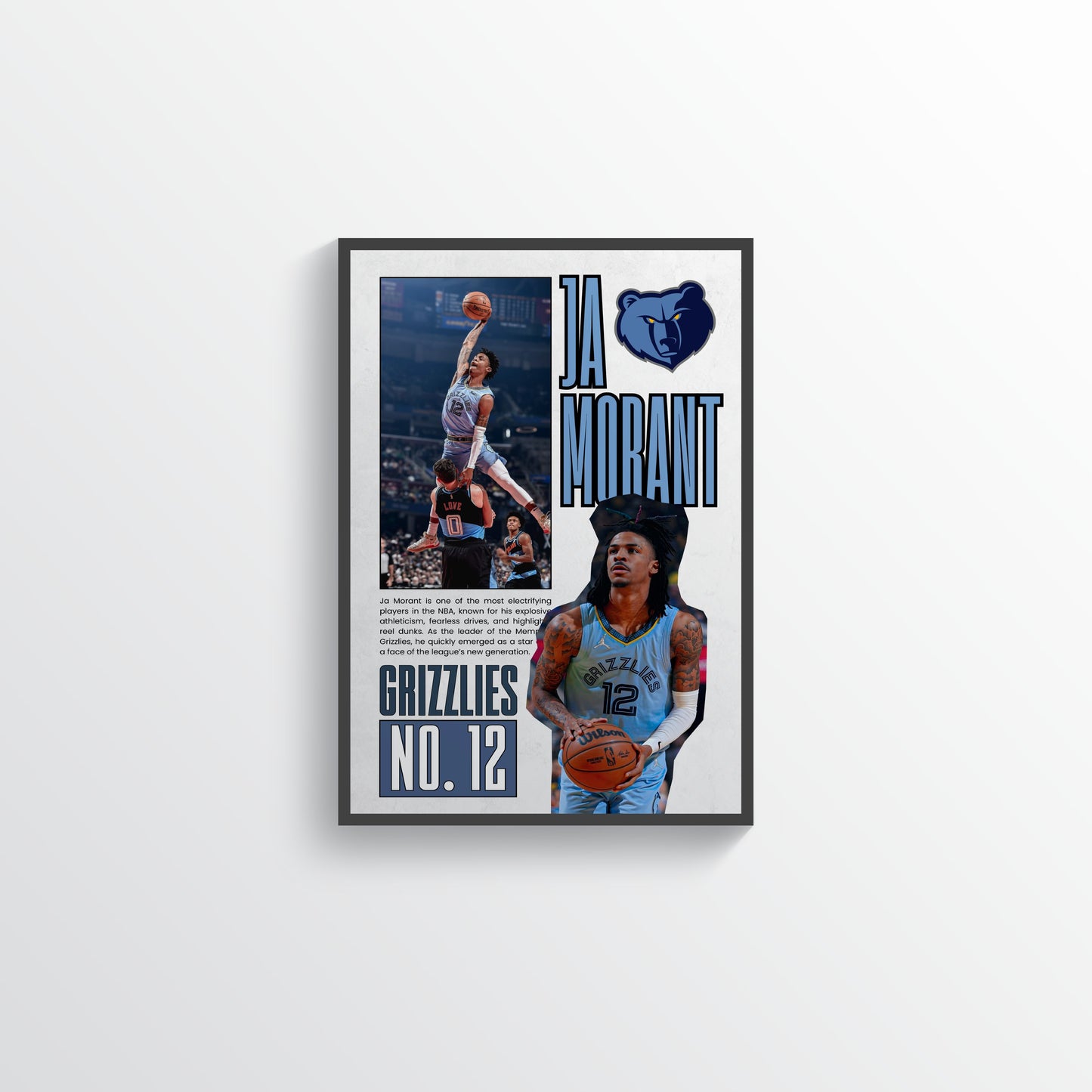 Ja Morant No. 12 Memphis Grizzlies Poster
