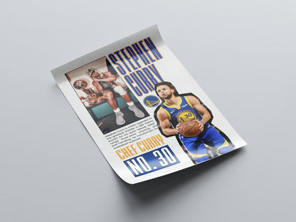 Stephen Curry No. 30 Golden State Warriors Poster