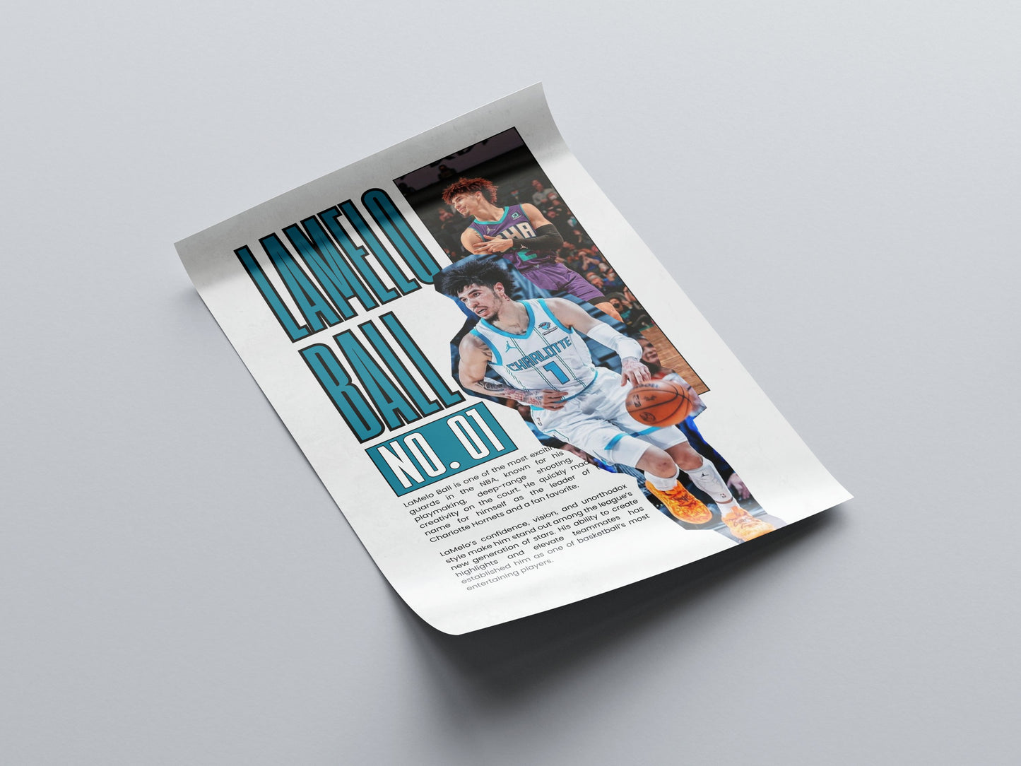 LaMelo Ball No. 01 Charlotte Hornets Poster