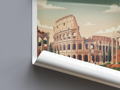 Rome Italy Travel Poster | Vintage Travel Poster | Country Travel Art | World Map Poster | Adventure Wall Art | Travel Gift