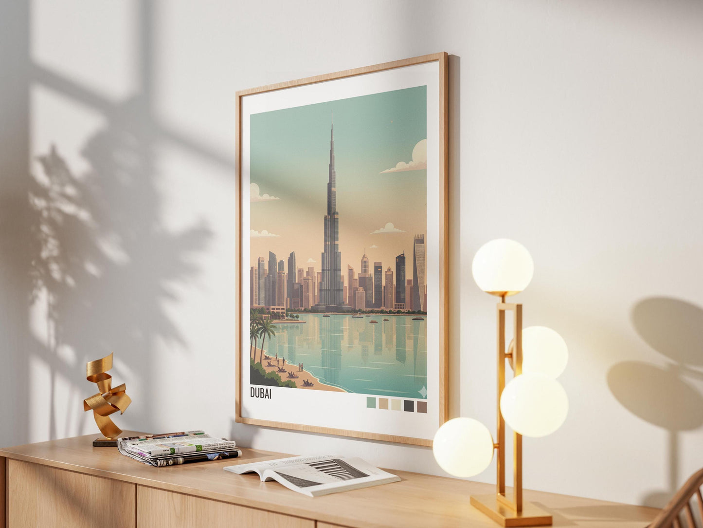 Dubai UAE Travel Poster | Vintage Travel Poster | Country Travel Art | World Map Poster | Adventure Wall Art | Travel Gift