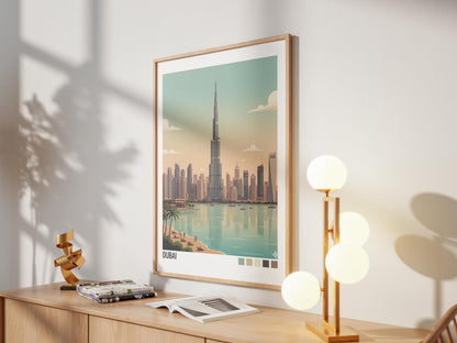 Dubai UAE Travel Poster | Vintage Travel Poster | Country Travel Art | World Map Poster | Adventure Wall Art | Travel Gift