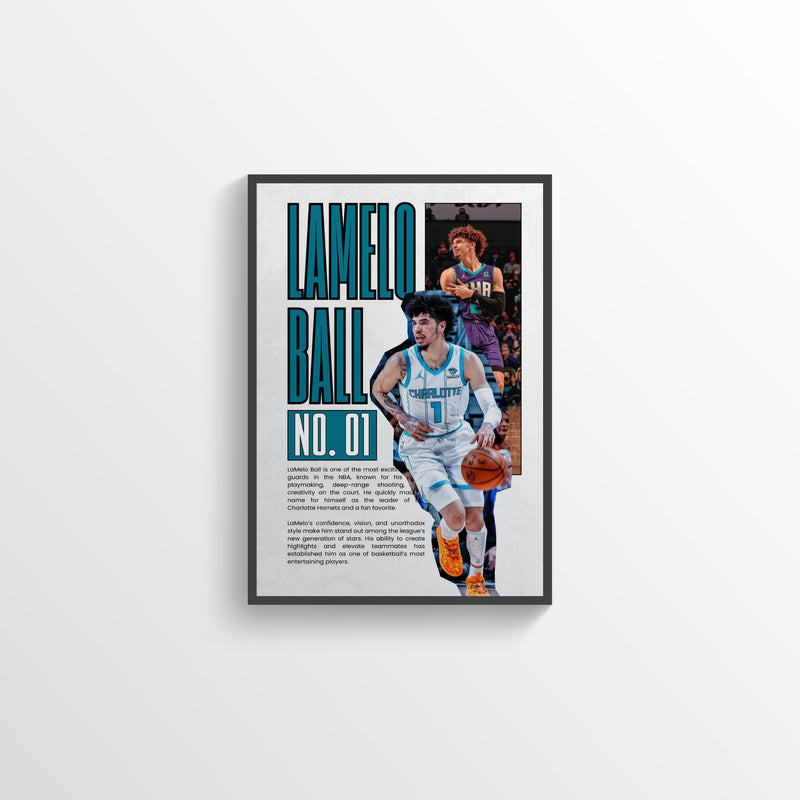 LaMelo Ball No. 01 Charlotte Hornets Poster