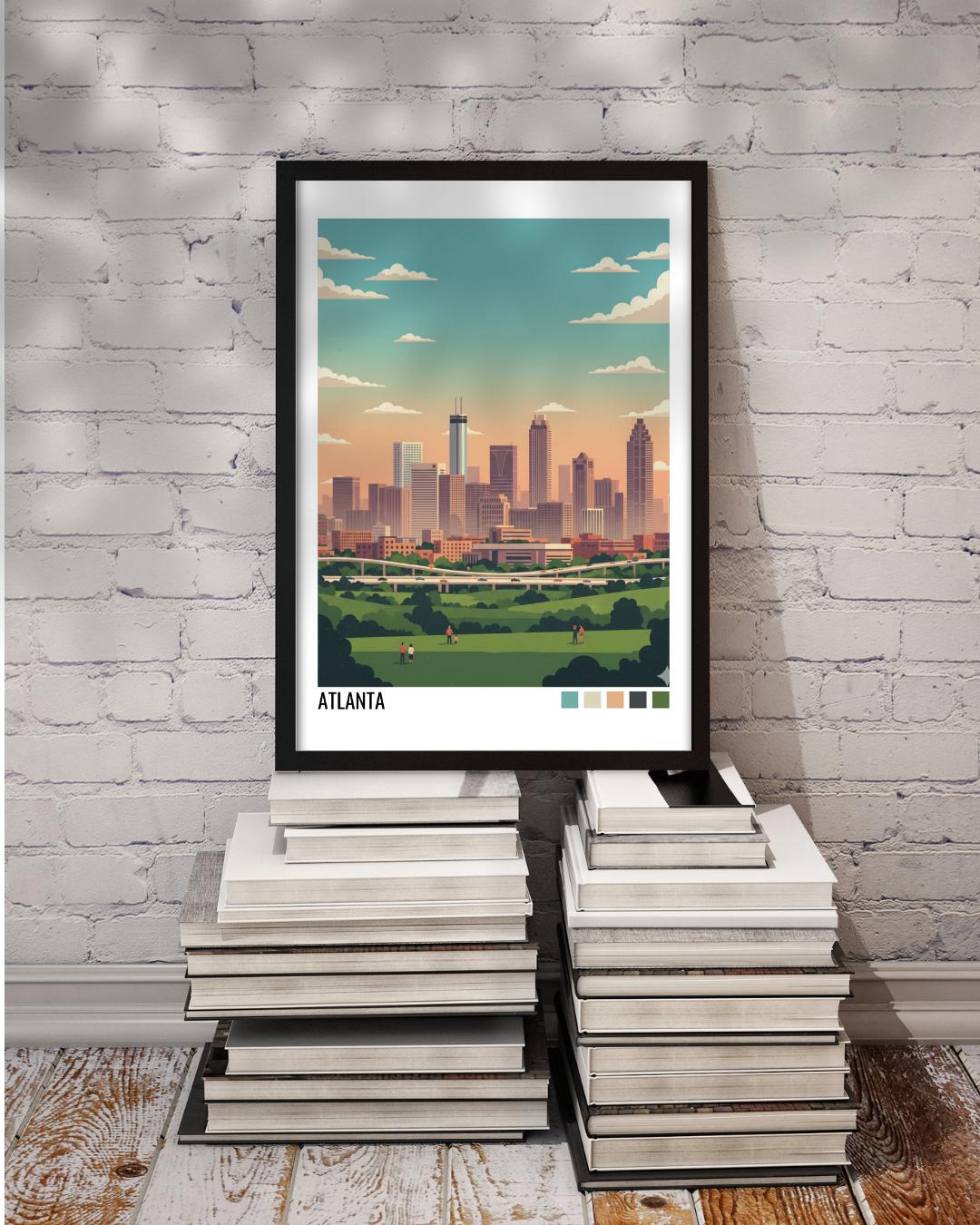 Atlanta Travel Poster | Vintage Travel Poster | Country Travel Art | World Map Poster | Adventure Wall Art | Travel Gift