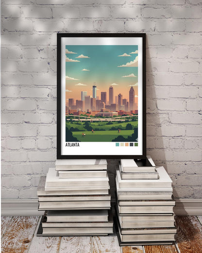 Atlanta Travel Poster | Vintage Travel Poster | Country Travel Art | World Map Poster | Adventure Wall Art | Travel Gift