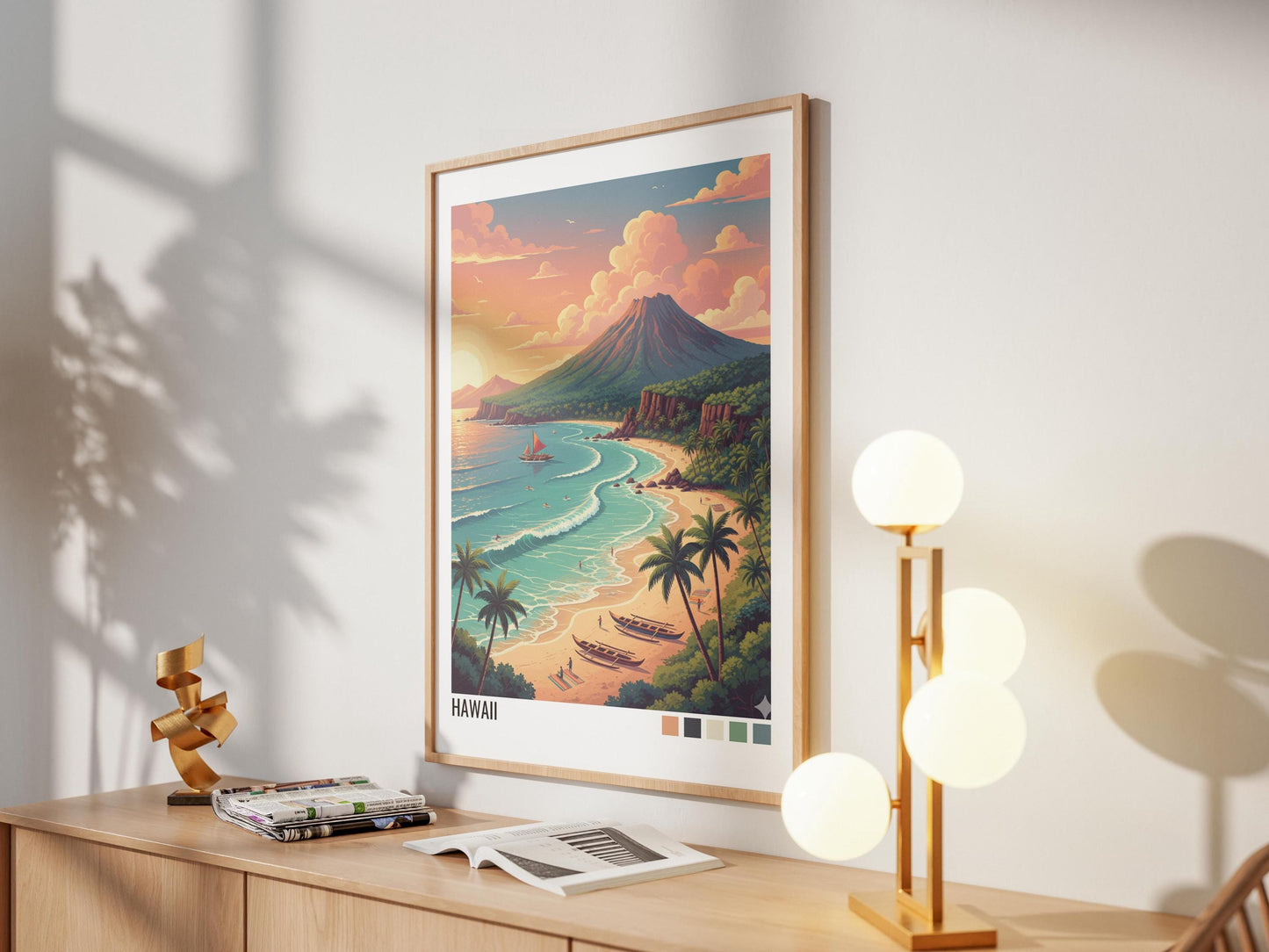 Hawaii Travel Poster | Vintage Travel Poster | Country Travel Art | World Map Poster | Adventure Wall Art | Travel Gift