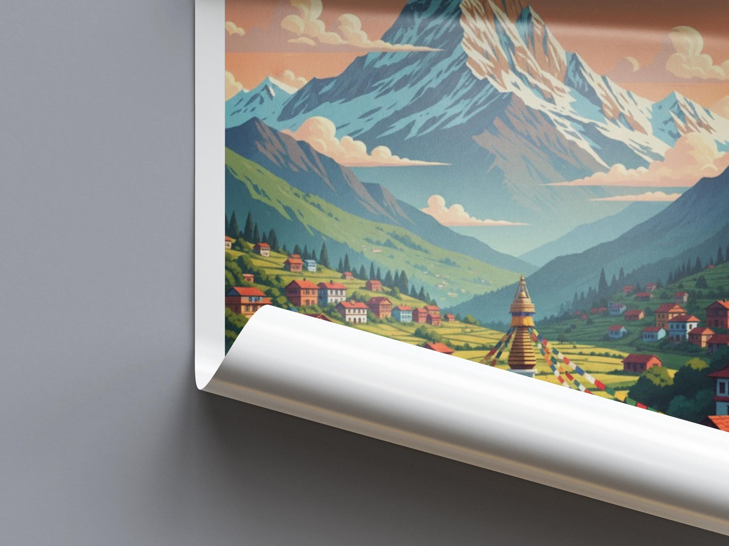 Mount Everest Nepal Travel Poster | Vintage Travel Poster | Country Travel Art | World Map Poster | Adventure Wall Art | Travel Gift