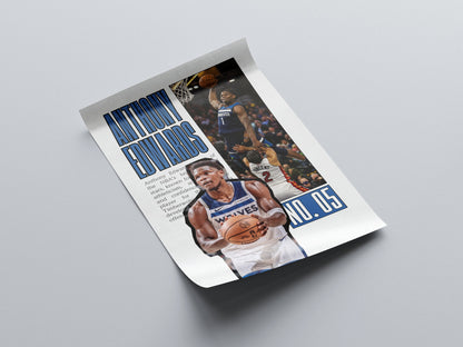 Anthony Edwards No. 05 Minnesota Timberwolves Poster