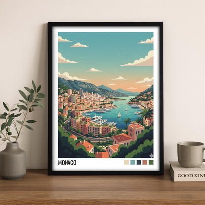 Monaco Travel Poster | Vintage Travel Poster | Country Travel Art | World Map Poster | Adventure Wall Art | Travel Gift
