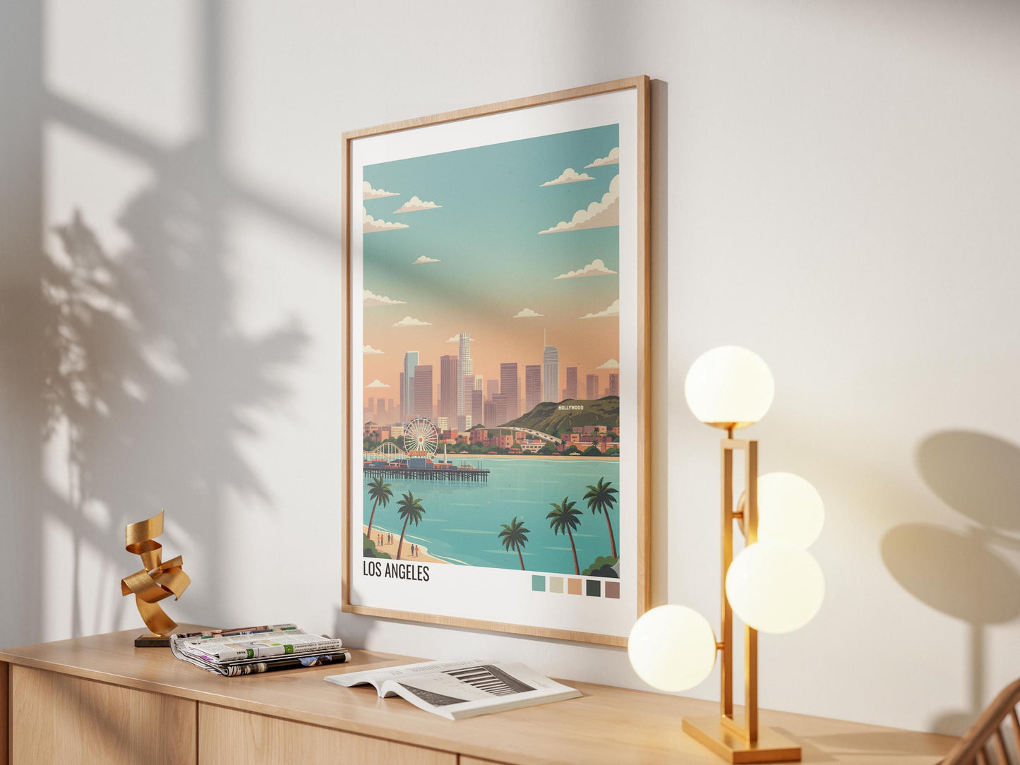 Los Angeles Travel Poster | Vintage Travel Poster | Country Travel Art | World Map Poster | Adventure Wall Art | Travel Gift