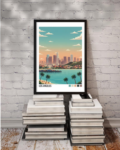 Los Angeles Travel Poster | Vintage Travel Poster | Country Travel Art | World Map Poster | Adventure Wall Art | Travel Gift