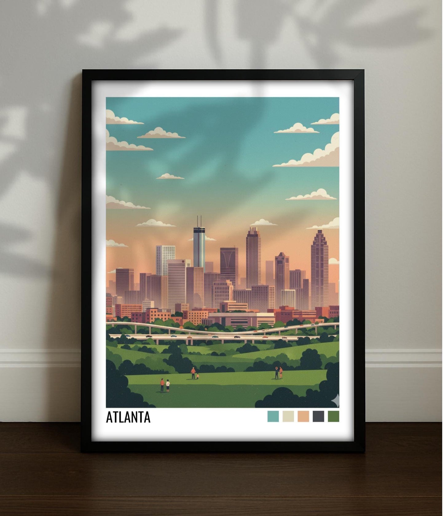 Atlanta Travel Poster | Vintage Travel Poster | Country Travel Art | World Map Poster | Adventure Wall Art | Travel Gift
