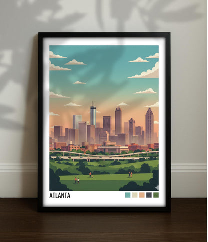 Atlanta Travel Poster | Vintage Travel Poster | Country Travel Art | World Map Poster | Adventure Wall Art | Travel Gift