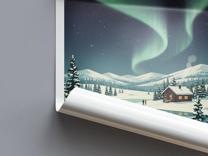 Lapland Finland Travel Poster | Vintage Travel Poster | Country Travel Art | World Map Poster | Adventure Wall Art | Travel Gift