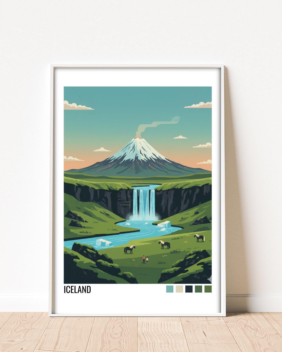Iceland Travel Poster | Vintage Travel Poster | Country Travel Art | World Map Poster | Adventure Wall Art | Travel Gift
