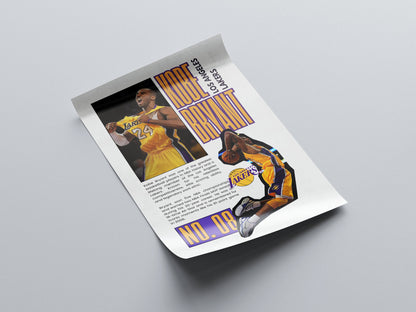 Kobe Bryant No. 24 Los Angeles Lakers Poster