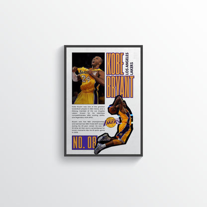 Kobe Bryant No. 24 Los Angeles Lakers Poster