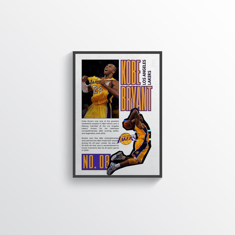 Kobe Bryant No. 24 Los Angeles Lakers Poster