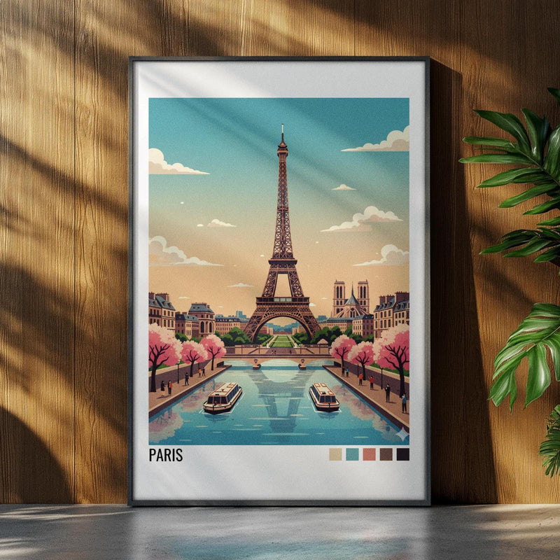 Paris Travel Poster | Vintage Travel Poster | Country Travel Art | World Map Poster | Adventure Wall Art | Travel Gift