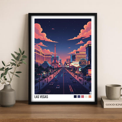 Las Vegas USA Travel Poster | Vintage Travel Poster | Country Travel Art | World Map Poster | Adventure Wall Art | Travel Gift