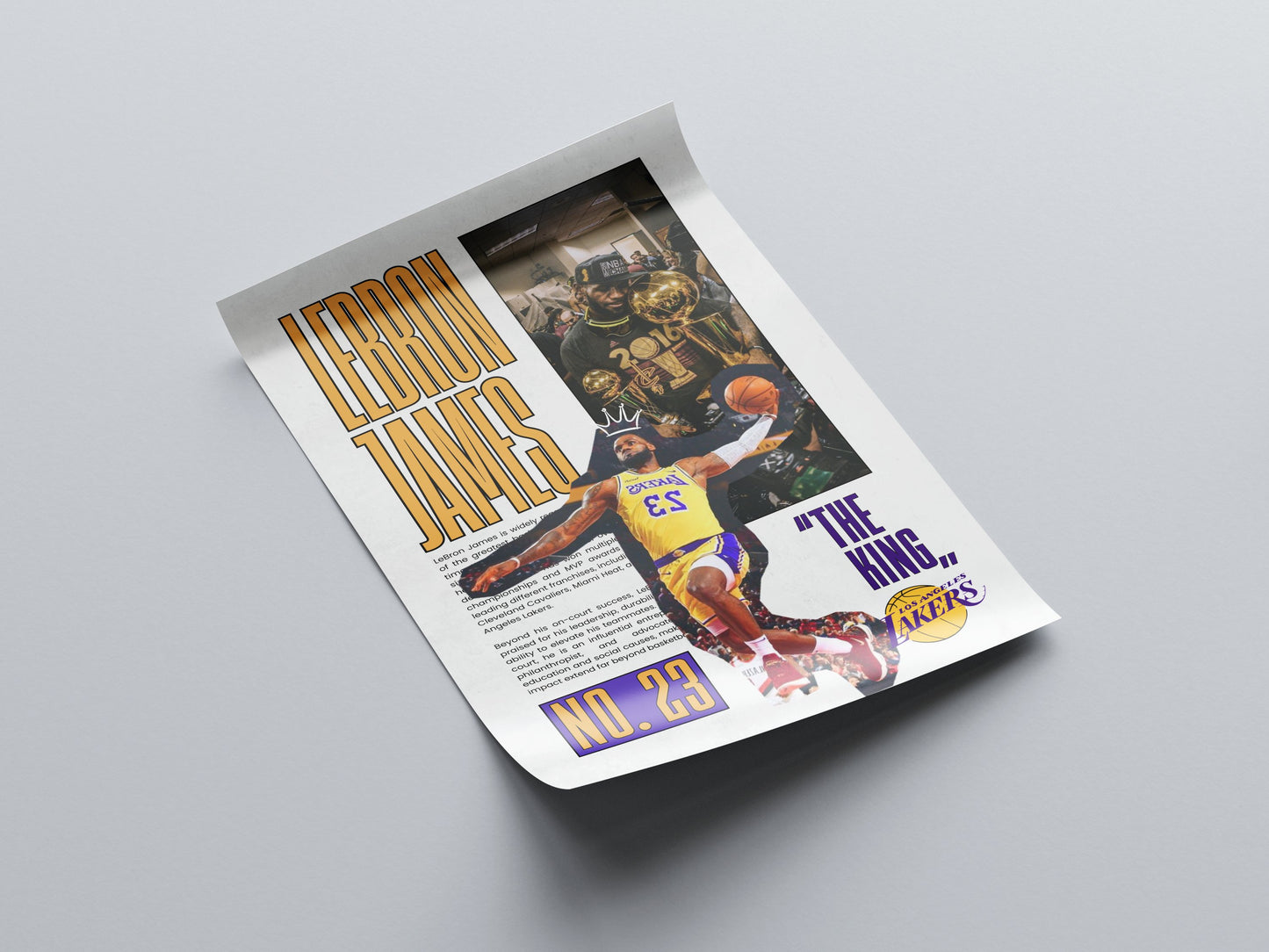 LeBron James No. 23 Los Angeles Lakers Poster
