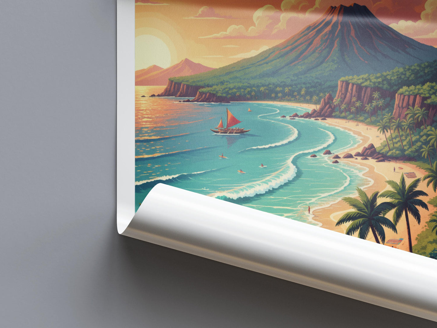 Hawaii Travel Poster | Vintage Travel Poster | Country Travel Art | World Map Poster | Adventure Wall Art | Travel Gift