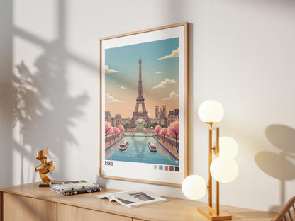 Paris Travel Poster | Vintage Travel Poster | Country Travel Art | World Map Poster | Adventure Wall Art | Travel Gift