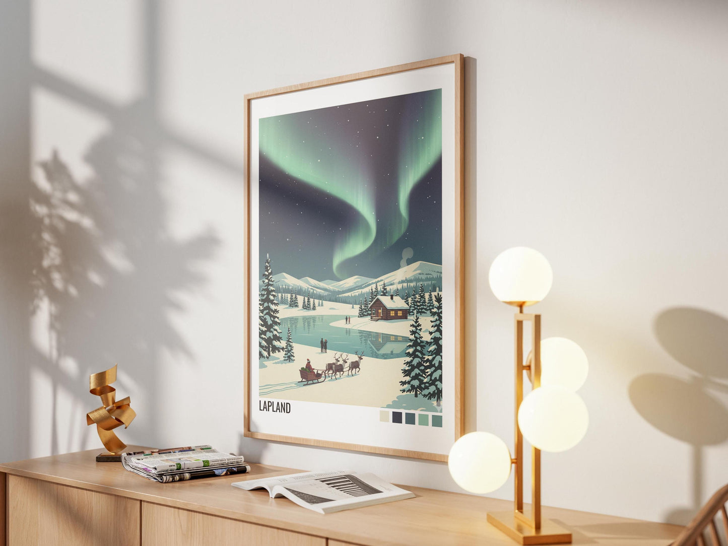 Lapland Finland Travel Poster | Vintage Travel Poster | Country Travel Art | World Map Poster | Adventure Wall Art | Travel Gift