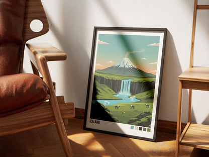 Iceland Travel Poster | Vintage Travel Poster | Country Travel Art | World Map Poster | Adventure Wall Art | Travel Gift