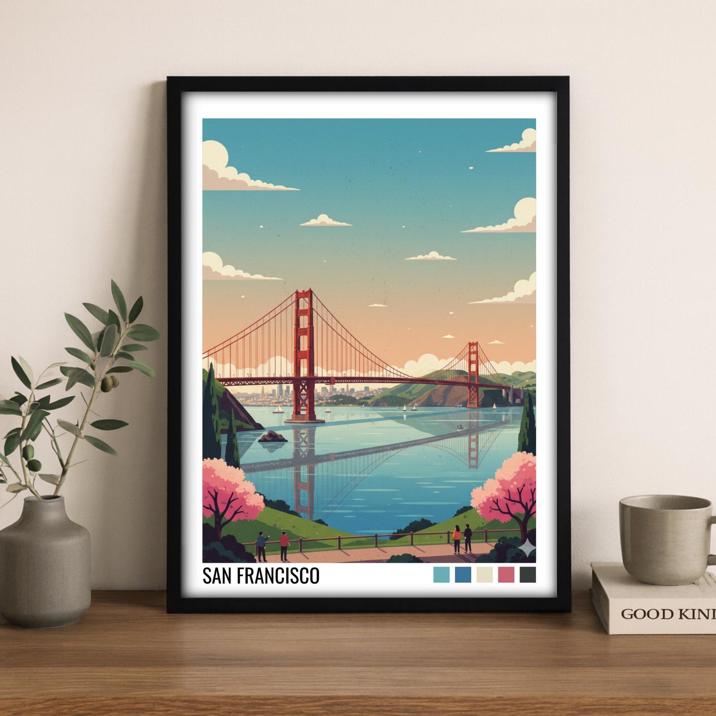 San Francisco Travel Poster | Vintage Travel Poster | Country Travel Art | World Map Poster | Adventure Wall Art | Travel Gift