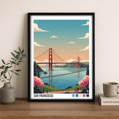 San Francisco Travel Poster | Vintage Travel Poster | Country Travel Art | World Map Poster | Adventure Wall Art | Travel Gift