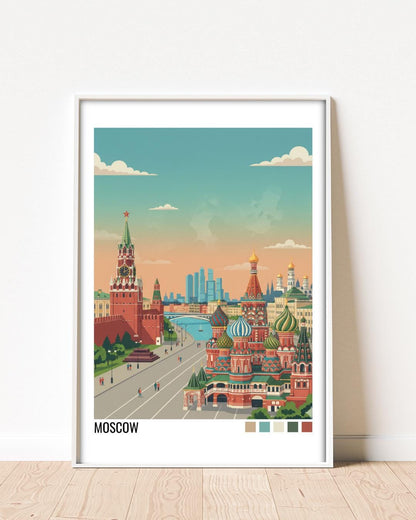 Moscow Travel Poster | Vintage Travel Poster | Country Travel Art | World Map Poster | Adventure Wall Art | Travel Gift