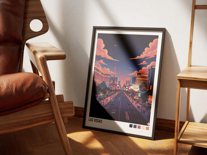 Las Vegas USA Travel Poster | Vintage Travel Poster | Country Travel Art | World Map Poster | Adventure Wall Art | Travel Gift