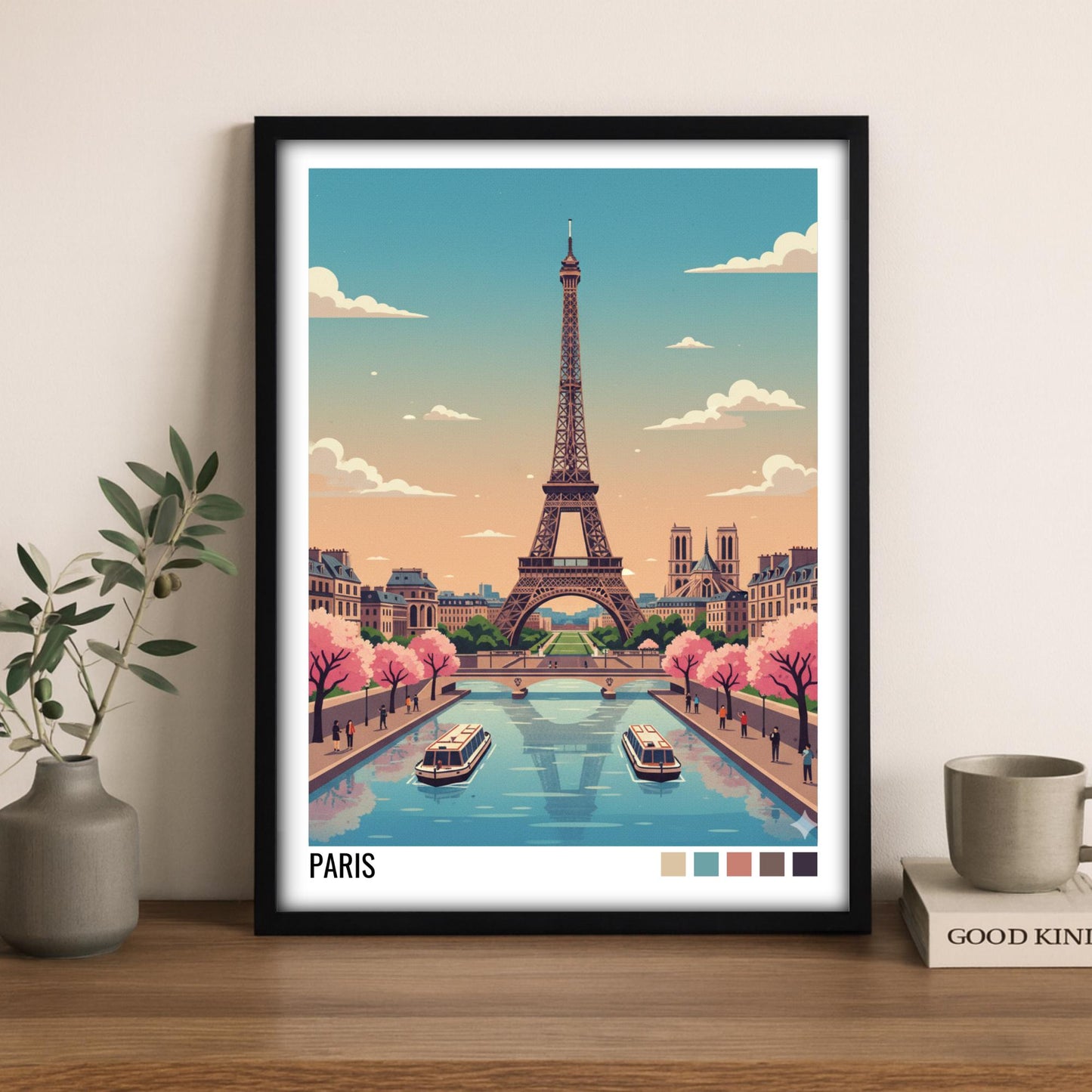 Paris Travel Poster | Vintage Travel Poster | Country Travel Art | World Map Poster | Adventure Wall Art | Travel Gift
