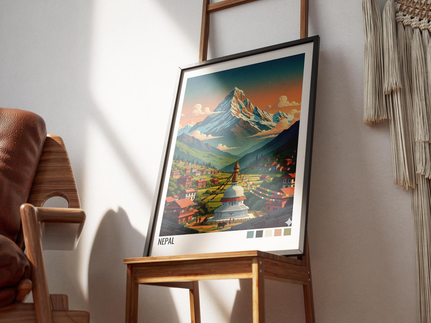 Mount Everest Nepal Travel Poster | Vintage Travel Poster | Country Travel Art | World Map Poster | Adventure Wall Art | Travel Gift