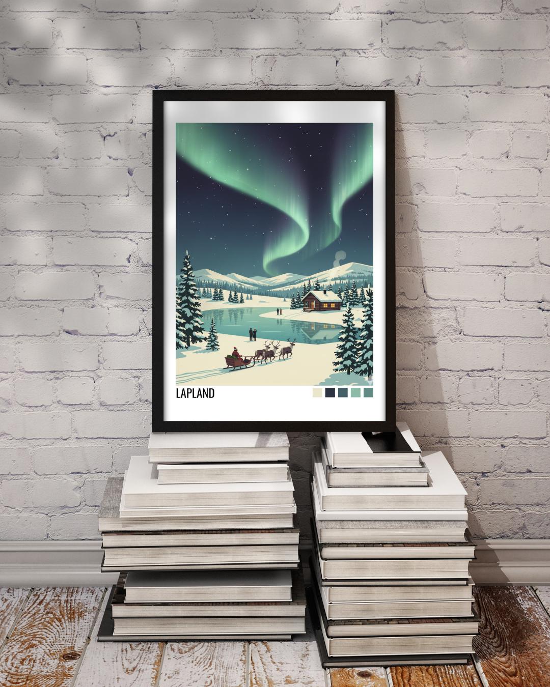Lapland Finland Travel Poster | Vintage Travel Poster | Country Travel Art | World Map Poster | Adventure Wall Art | Travel Gift