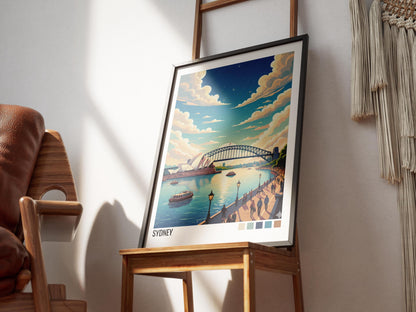 Sydney Australia Travel Poster | Vintage Travel Poster | Country Travel Art | World Map Poster | Adventure Wall Art | Travel Gift