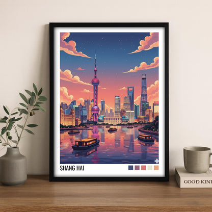 Shang Hai China Travel Poster | Vintage Travel Poster | Country Travel Art | World Map Poster | Adventure Wall Art | Travel Gift