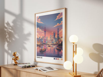 Shang Hai China Travel Poster | Vintage Travel Poster | Country Travel Art | World Map Poster | Adventure Wall Art | Travel Gift