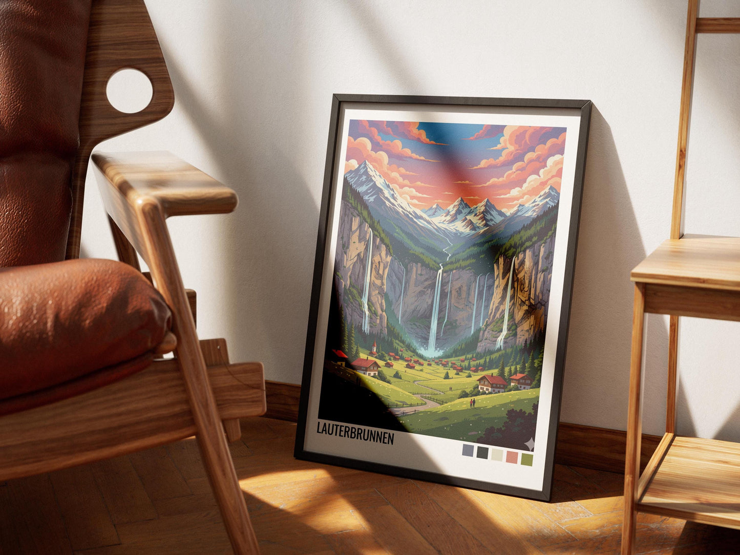 Lauterbrunnen Switzerland Travel Poster | Vintage Travel Poster | Country Travel Art | World Map Poster | Adventure Wall Art | Travel Gift